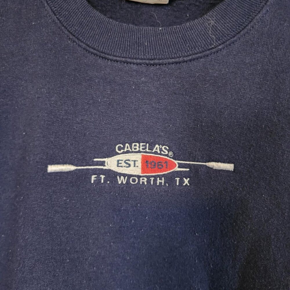 EUC Cabelas Ft. Worth Texas Navy Sweatshirt (Hanes) - Picture 4 of 4